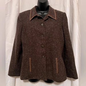 Le Suit Women's Sz 12 Two Piece Wool Blend Blazer & Skirt Combo